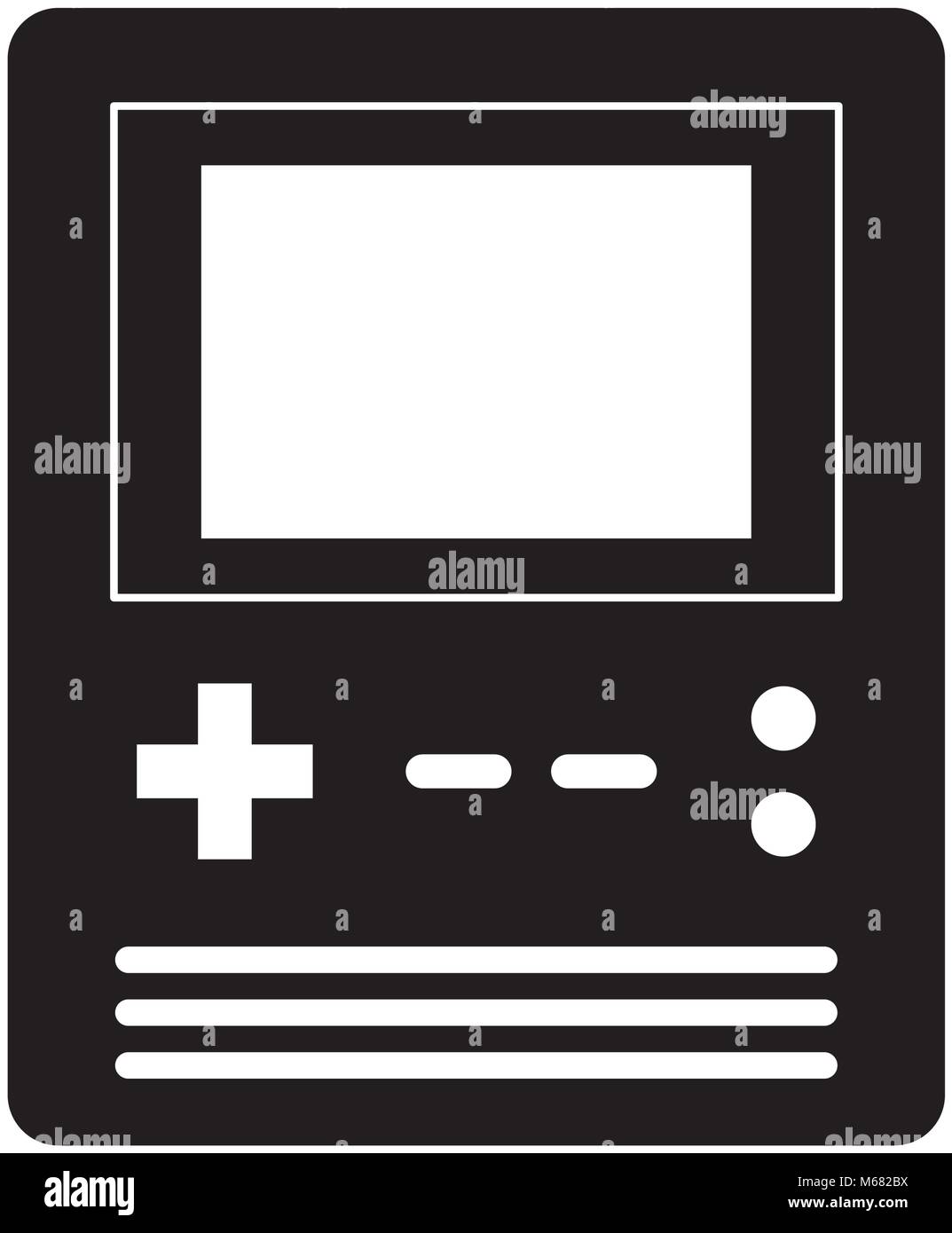 retro portable video game console gadget vector illustration black and ...