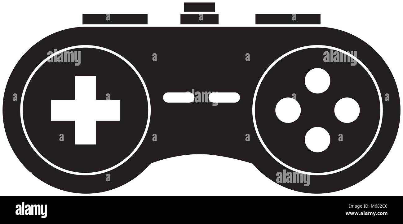 video console gamepad device buttons vector illustration black and ...