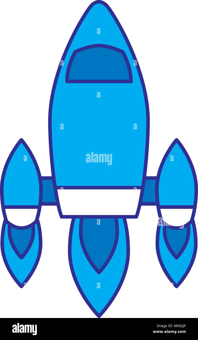 video game retro rocket launch style vector illustration blue design ...