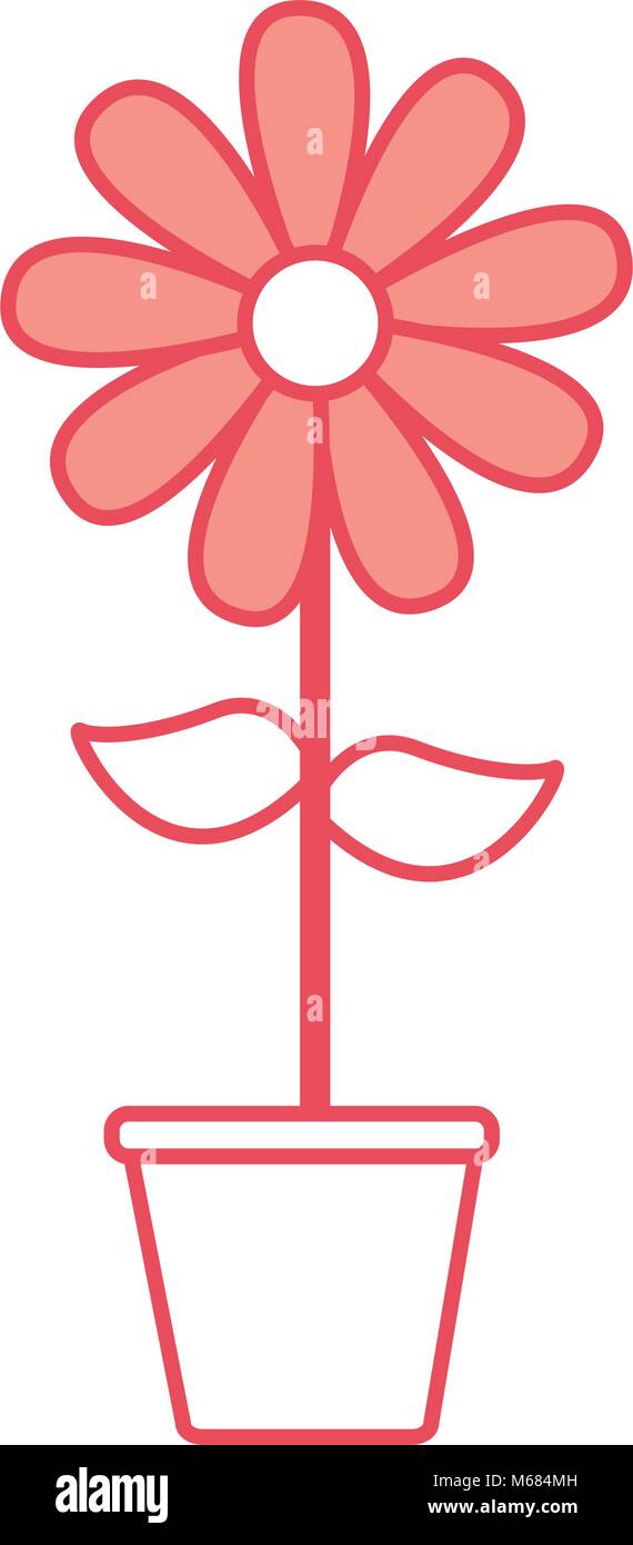 cute sunflower garden with pot isolated icon Stock Vector Image & Art ...