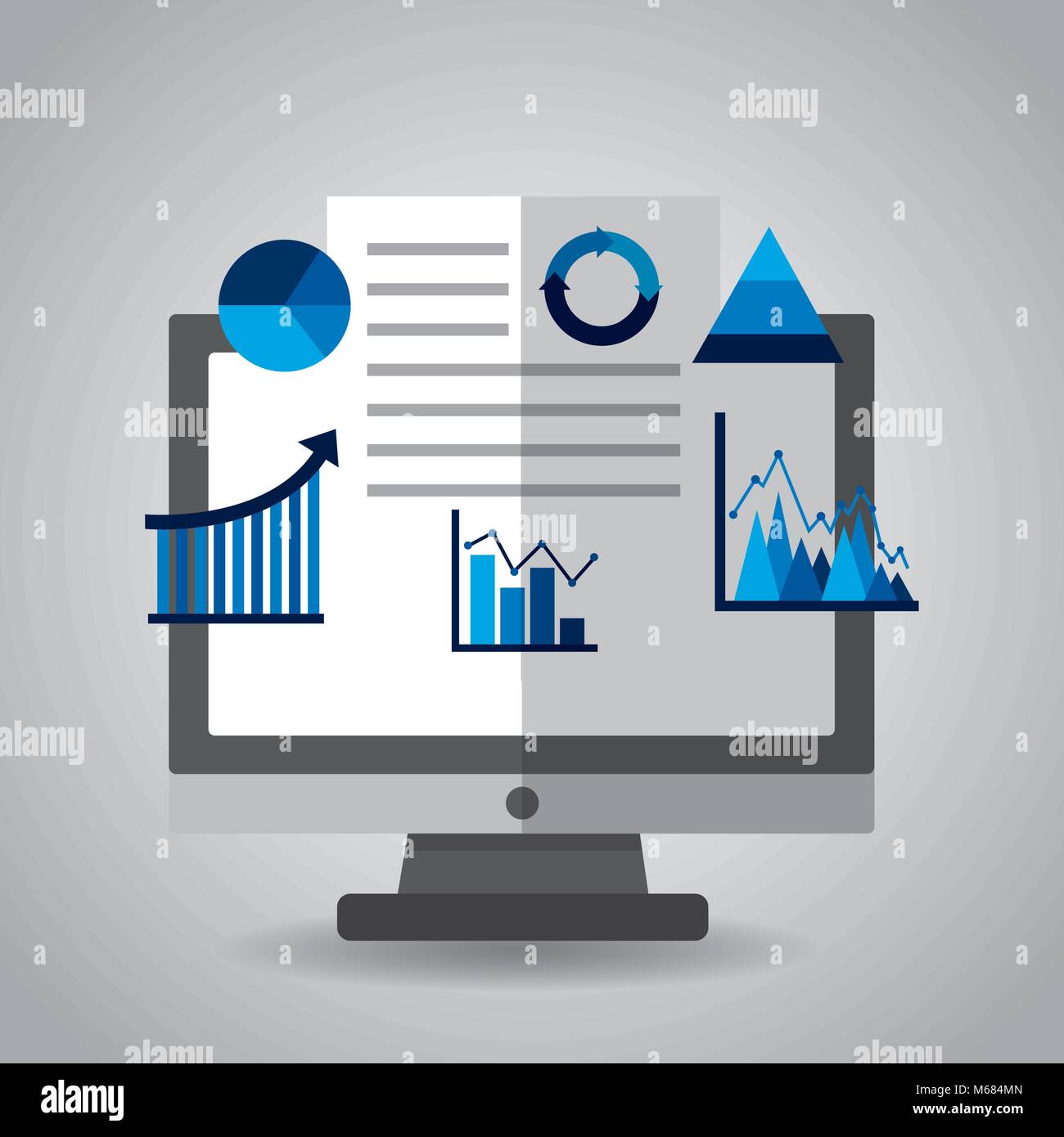 Graphs on computer screen Stock Vector Images - Alamy