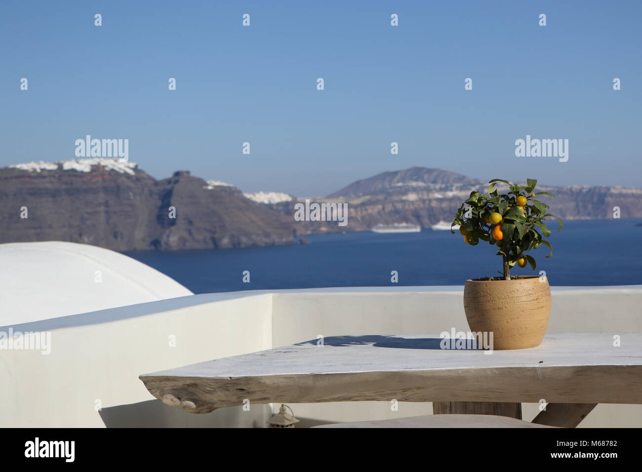 Summer in Santorini, Greece Stock Photo