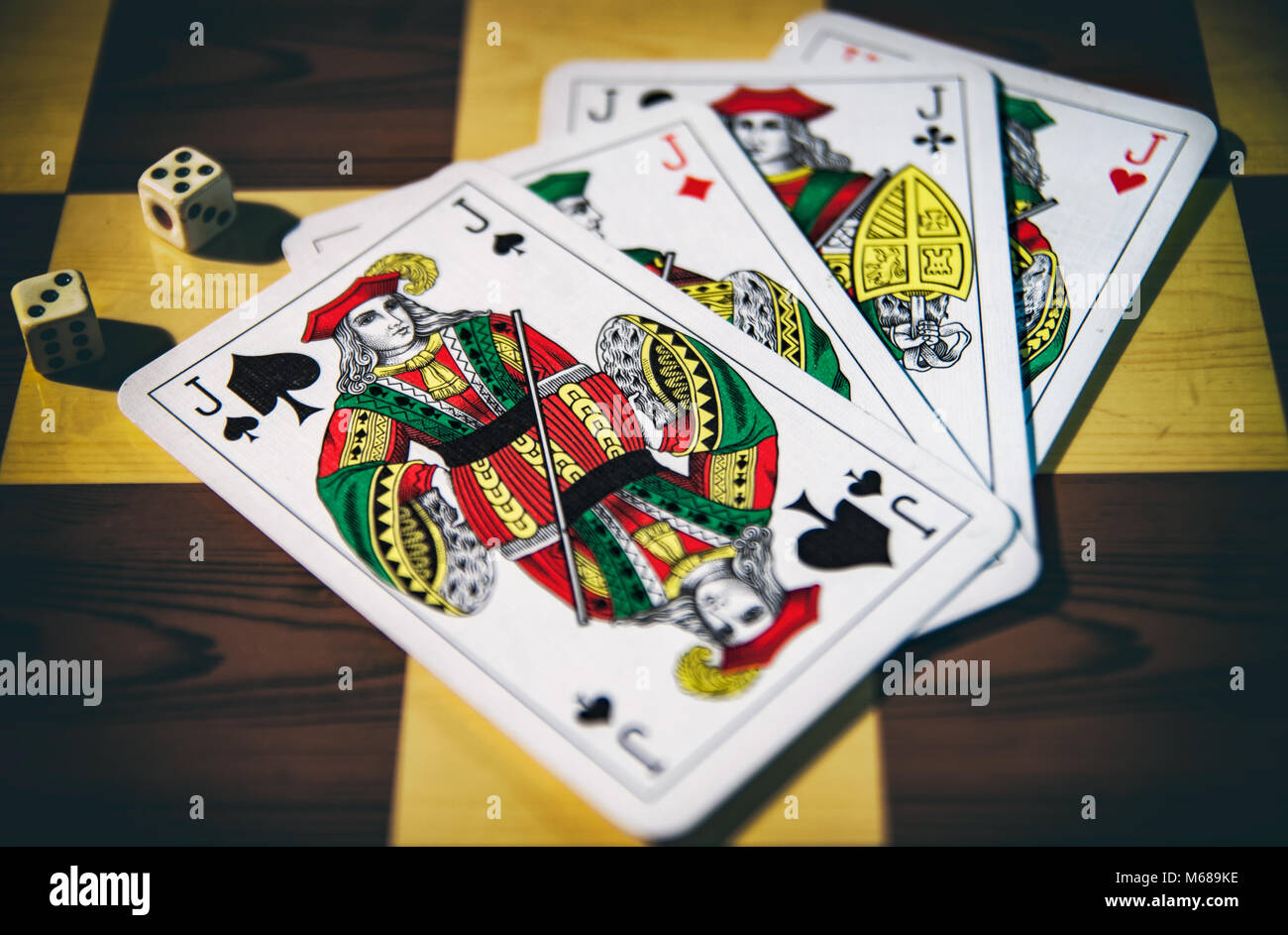 playing cards, dice, game, win, poker, chance, bet, Stock Photo