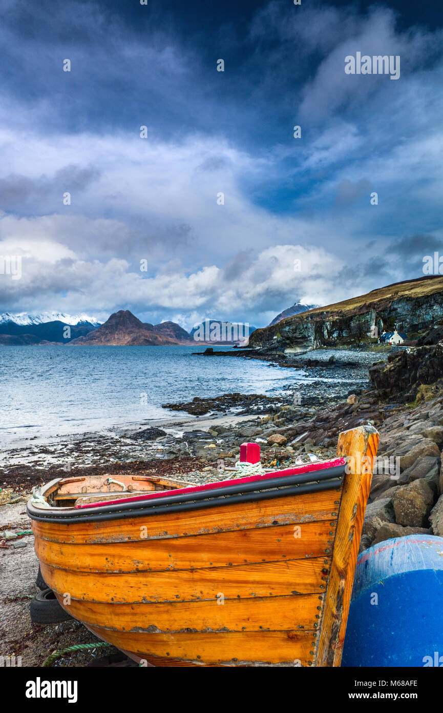 View from Elgol to the Black Cuillins. Stock Photo