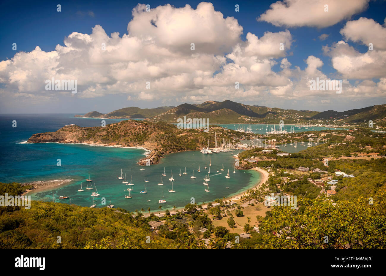 The View From Shirley Heights, Antigua, Overlooking English Harbour And ...