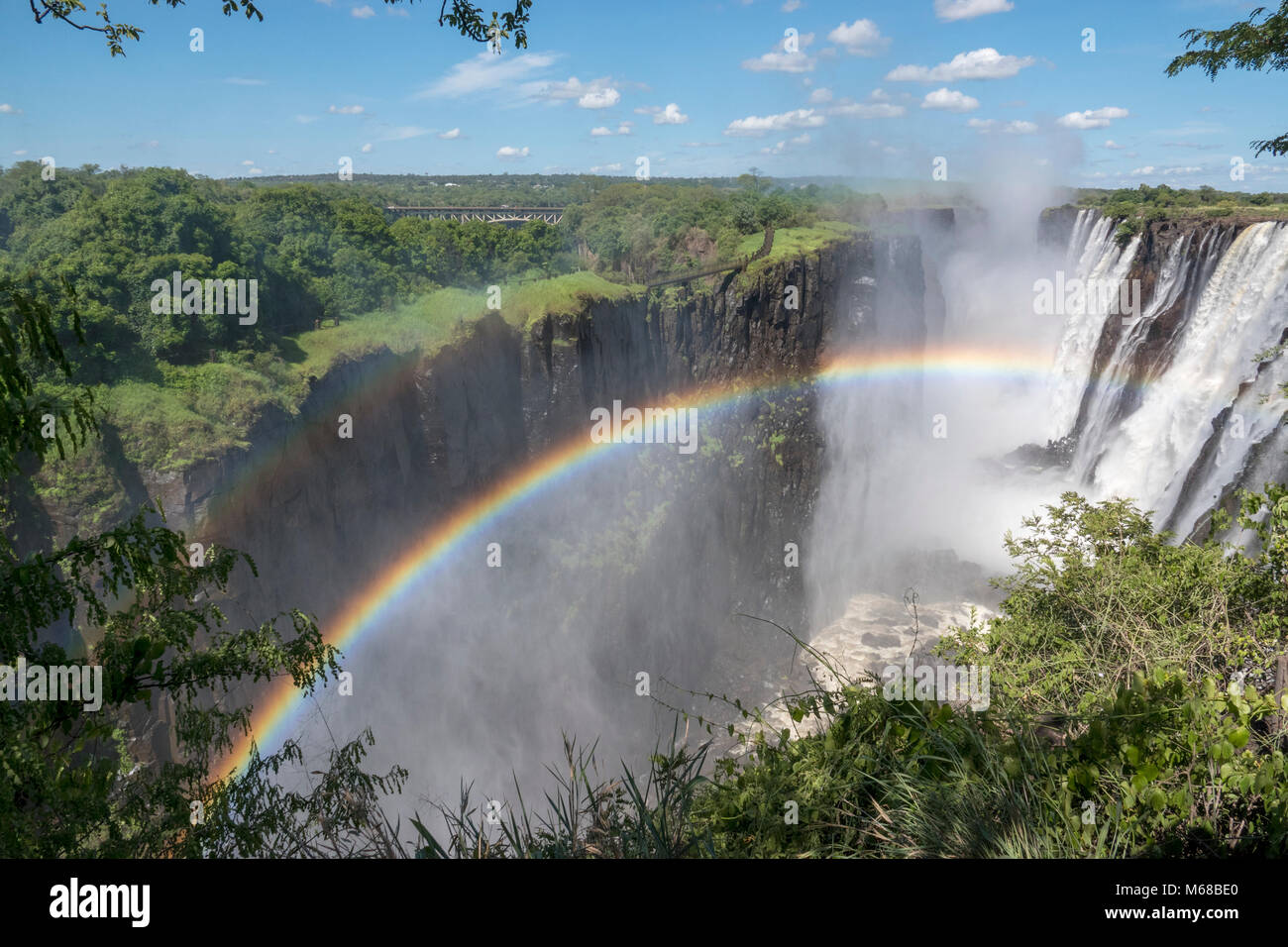 Victoria Falls - Wide angle view Stock Photo