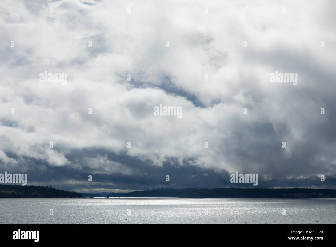 View of Strait of Juan de Fuca nearly Port Townsend, Washinton State. Stock Photo