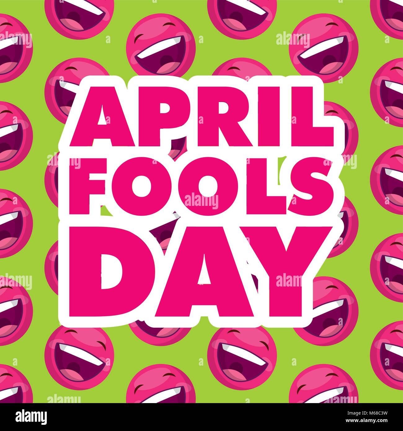 april fools day emoticons smiling background vector illustration Stock