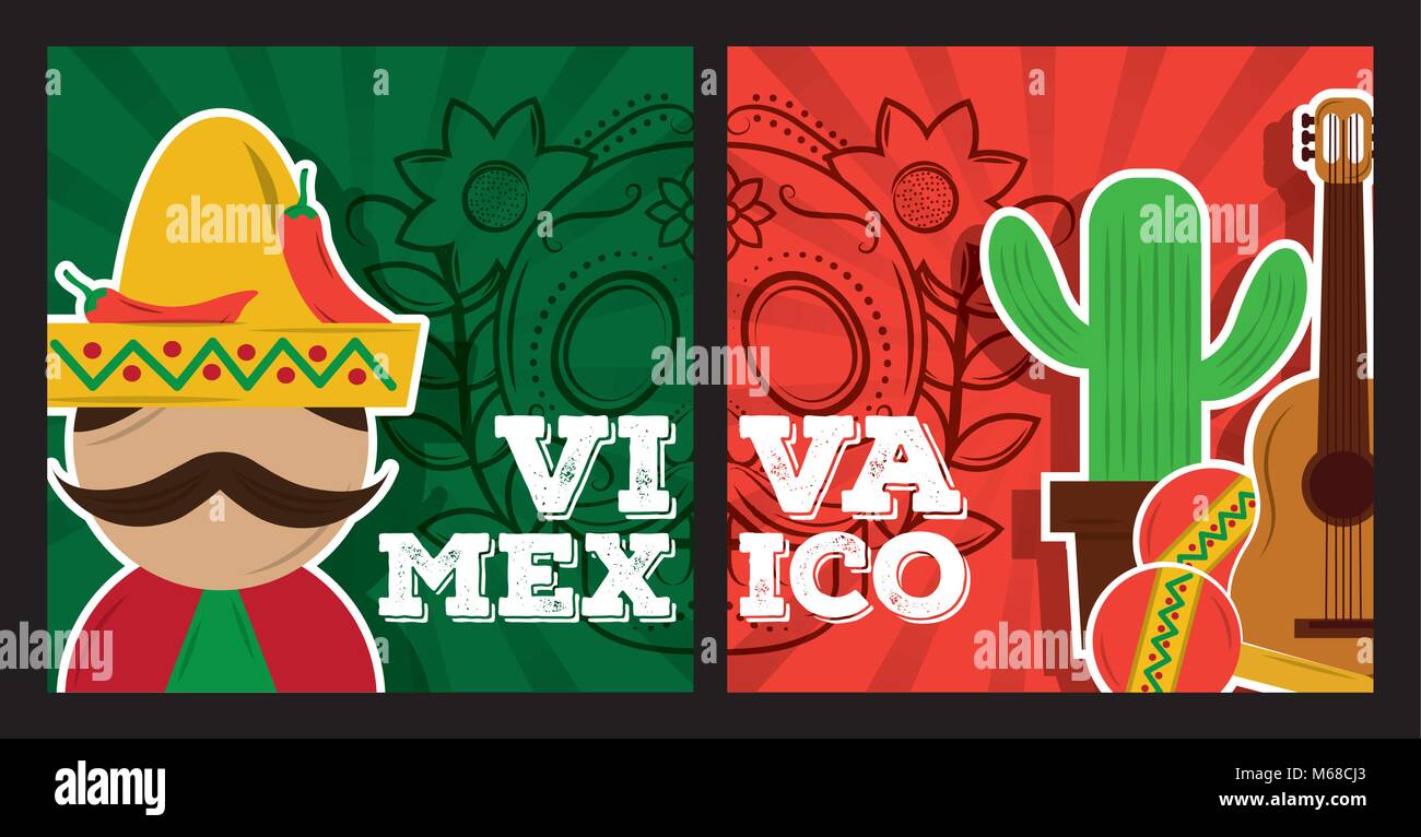 viva mexico traditional card Stock Vector Image & Art Alamy