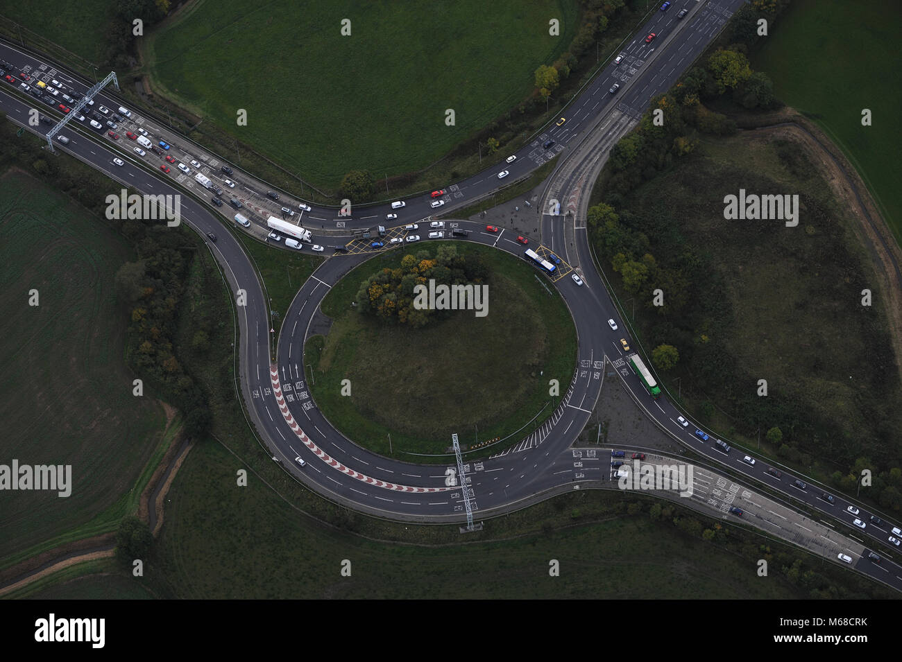 Aerial view of the Hopgrove Roundabout on the A64, York, North ...