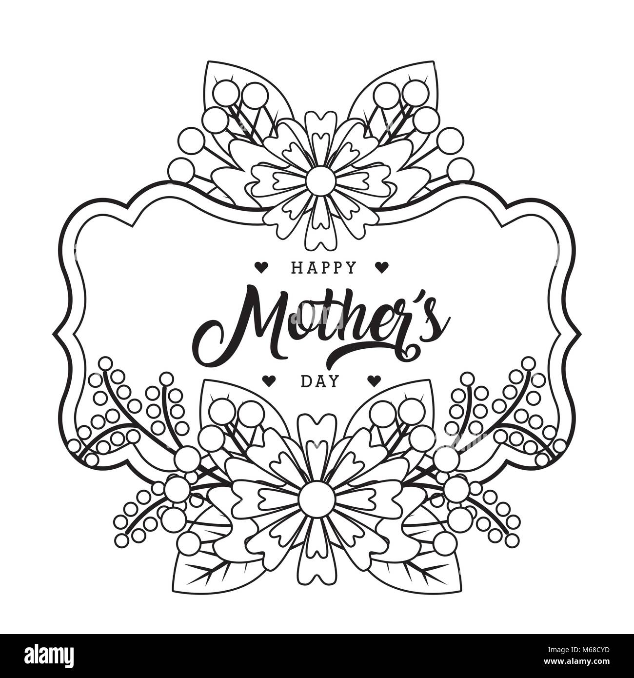 Happy Mothers Day Card Black And White Stock Photos Images Alamy