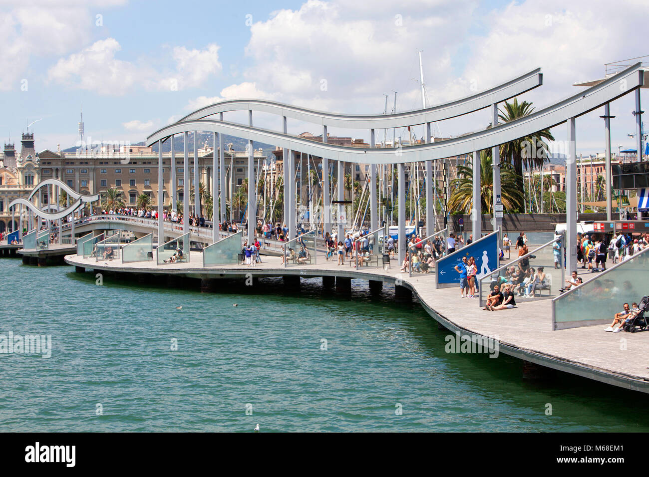 Maremagnum Shopping Centre close to the Barcelona Port Vell Stock Photo