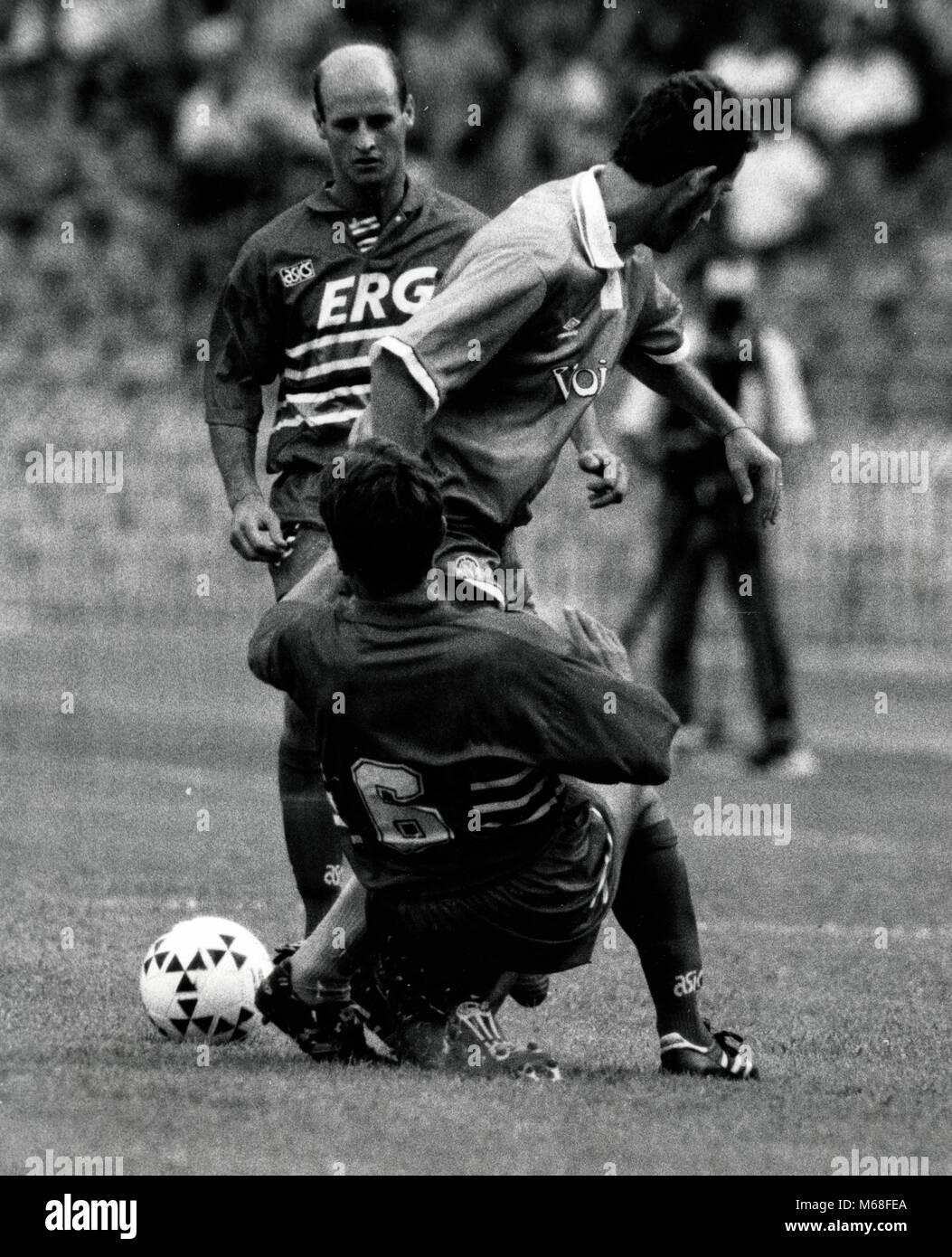 Italian football players Attilio Lombardo and Renato Buso, 1990s Stock Photo