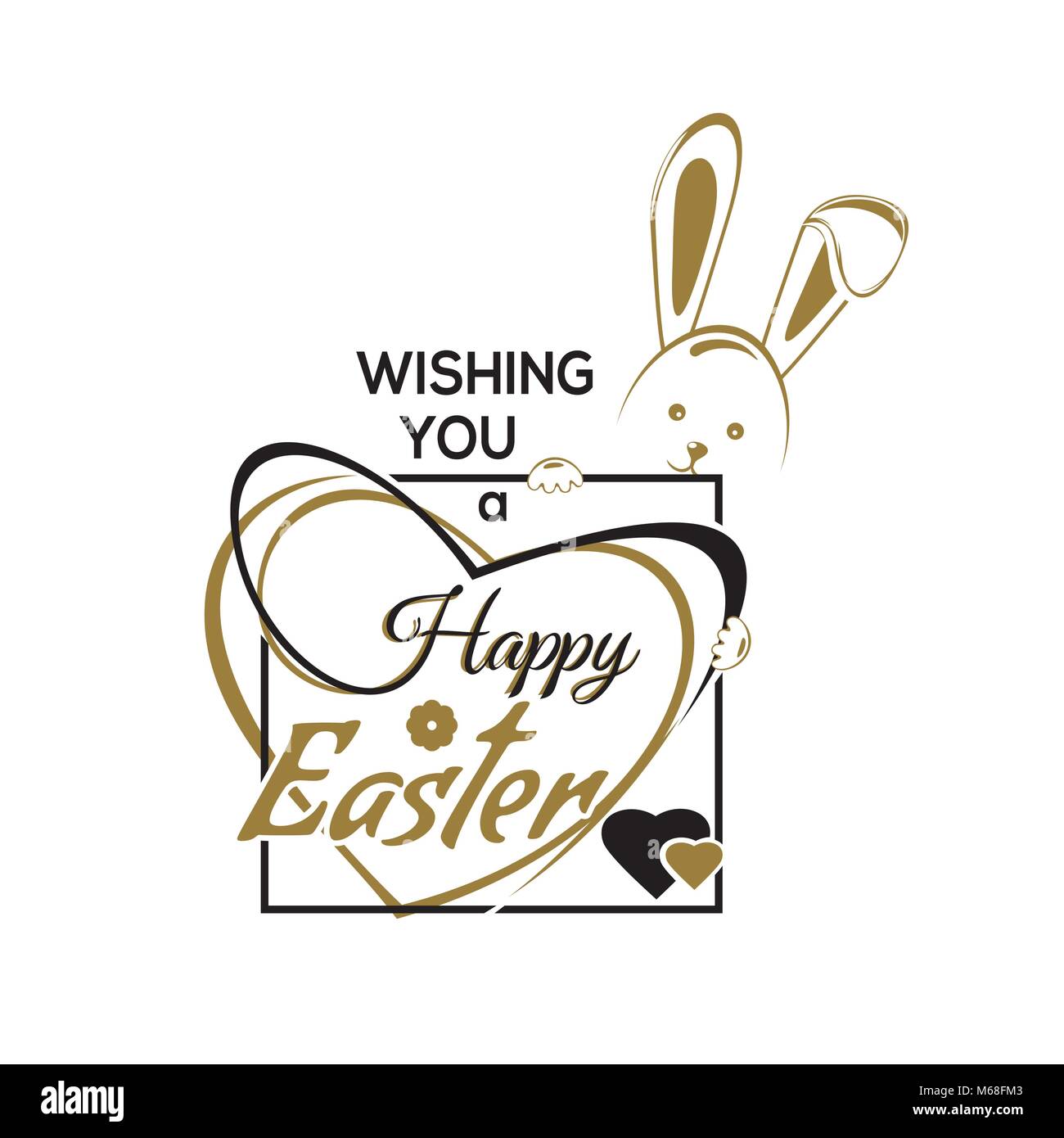 Wishing You A Happy Easter Wishing You A Happy Easter. Greeting Inscription With The Cute Easter  Bunny. Easter Art, Hand Lettering Card. Vector Illustration Stock Vector  Image & Art - Alamy