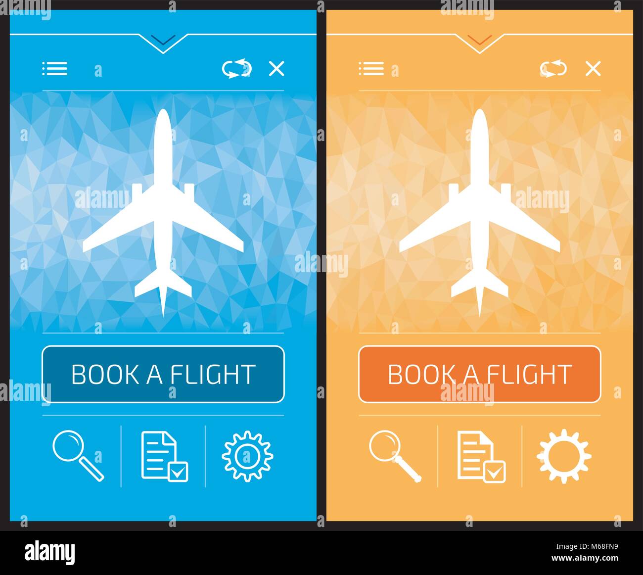 Online Booking Flight - Smartphone Screens Stock Vector