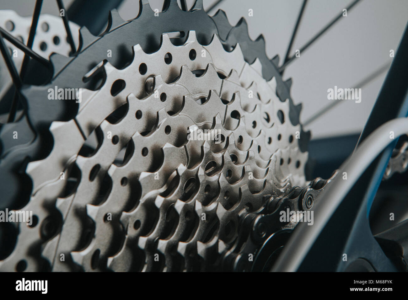 Close up detail of Mountain bike cassette, brand new Stock Photo Alamy