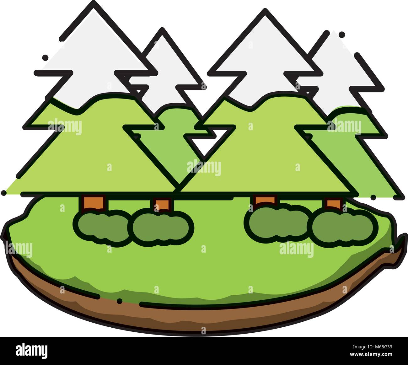 forest with pines icon over white background, colorful design. vector ...