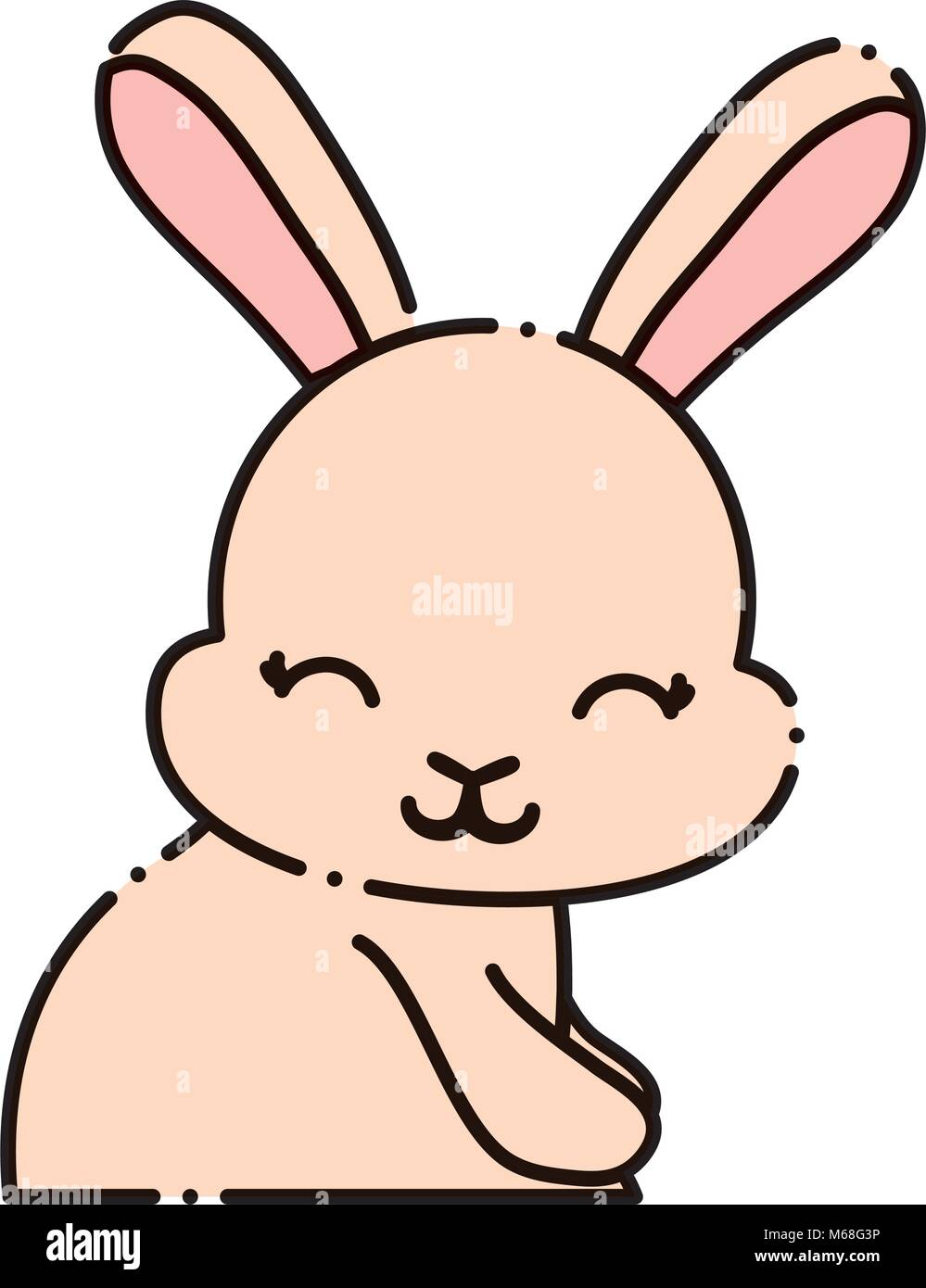 cute rabbit icon over white background, vector illustration Stock ...