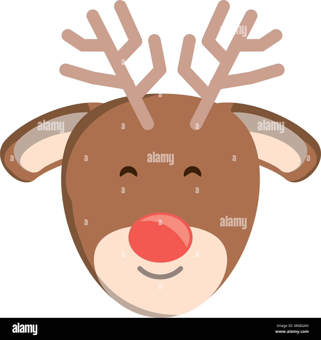 Rudolph deer icon over white background, colorful design. vector ...