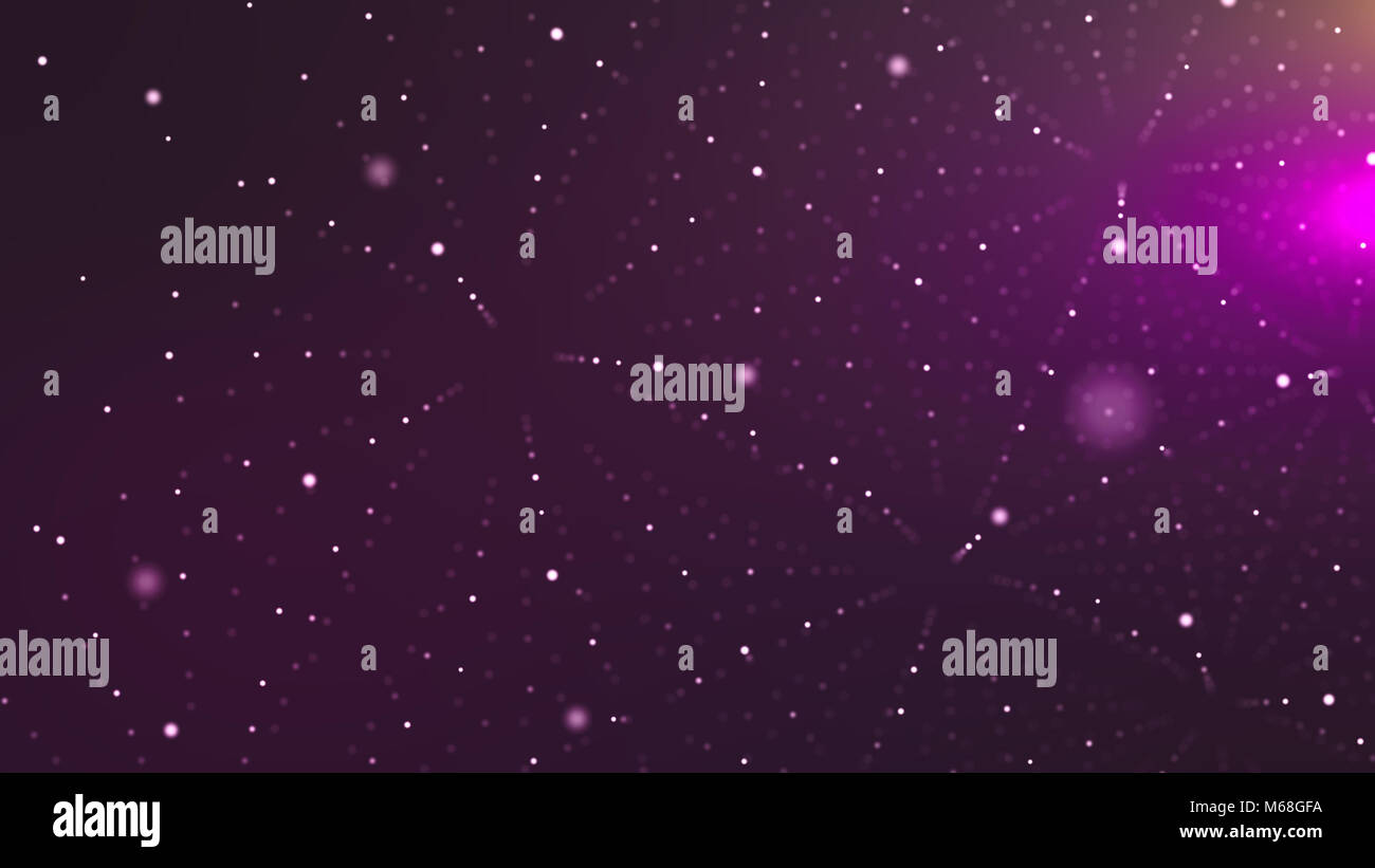 A Multidimensional 3d Illustration Of A Bright Violet Cyberspace With 