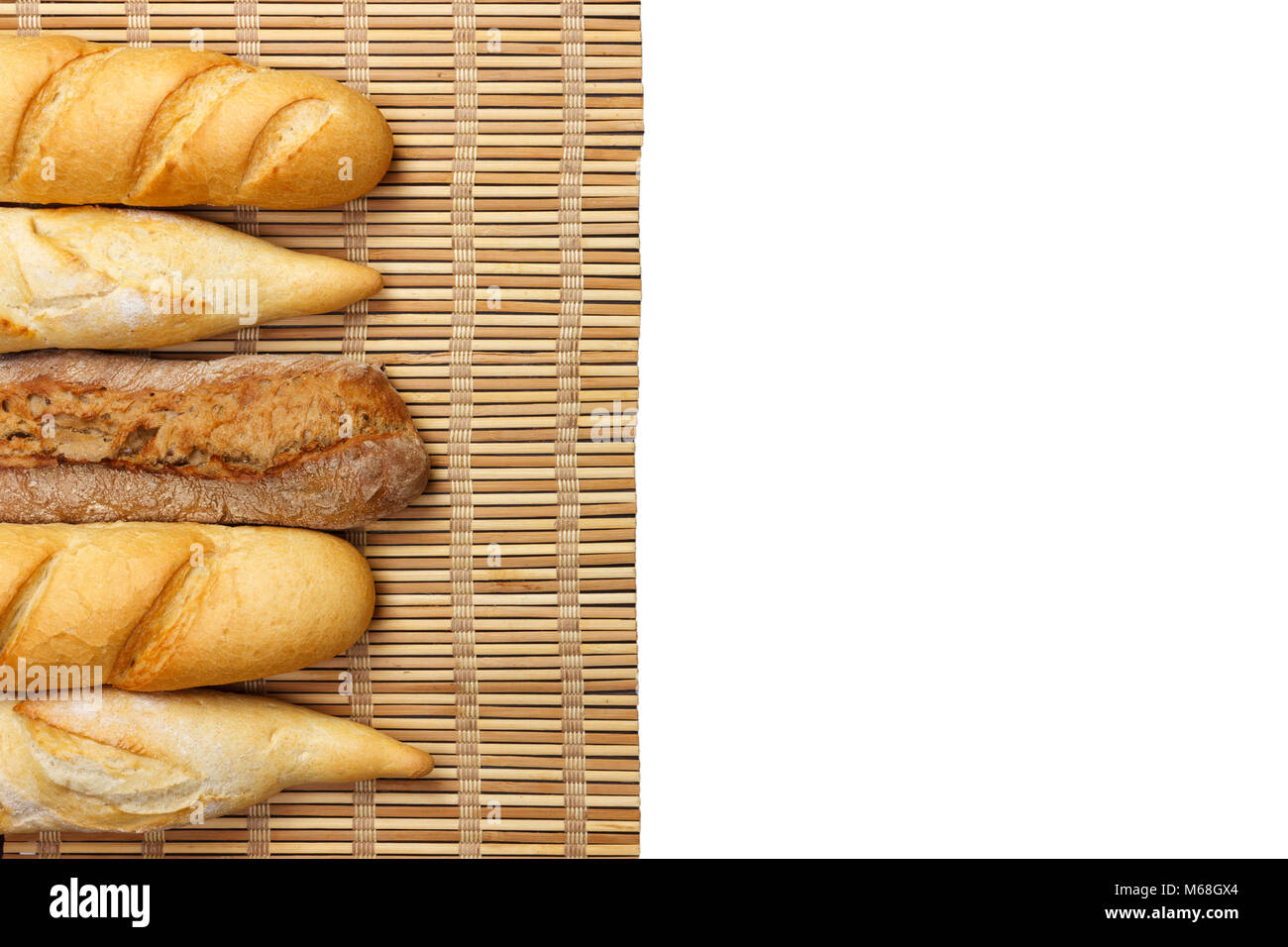 Various of french baguette isolated on white background Stock Photo - Alamy