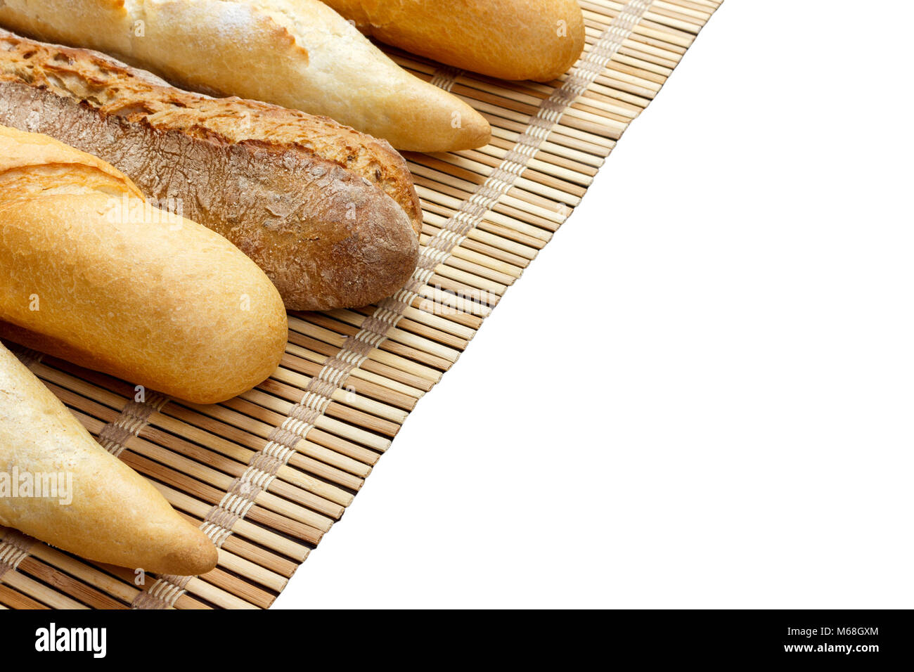 Various of french baguette isolated on white background Stock Photo - Alamy