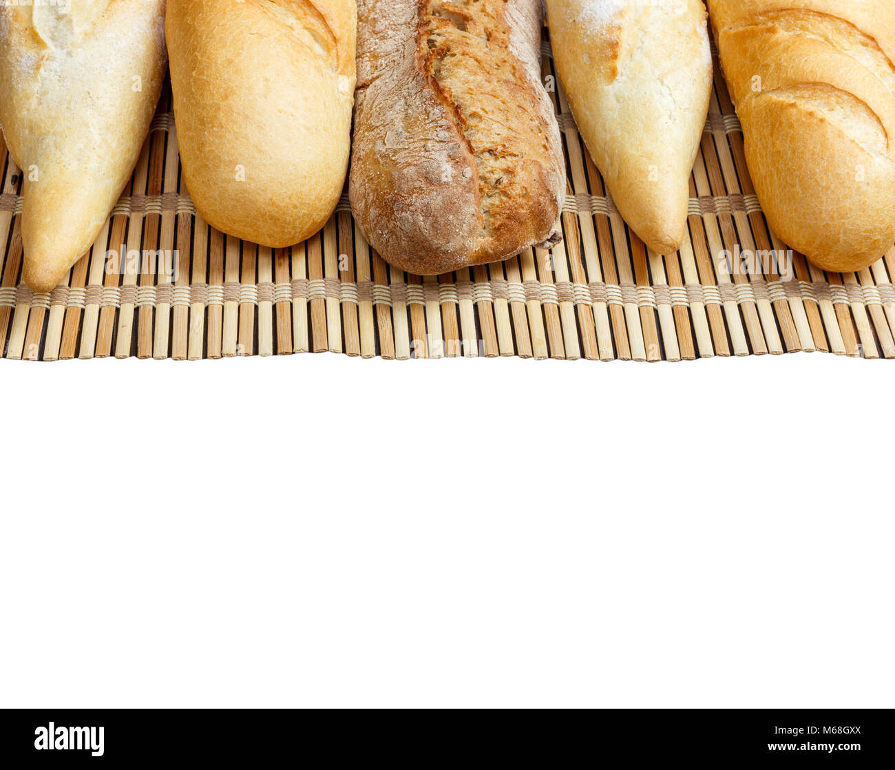 Various of french baguette isolated on white background Stock Photo - Alamy