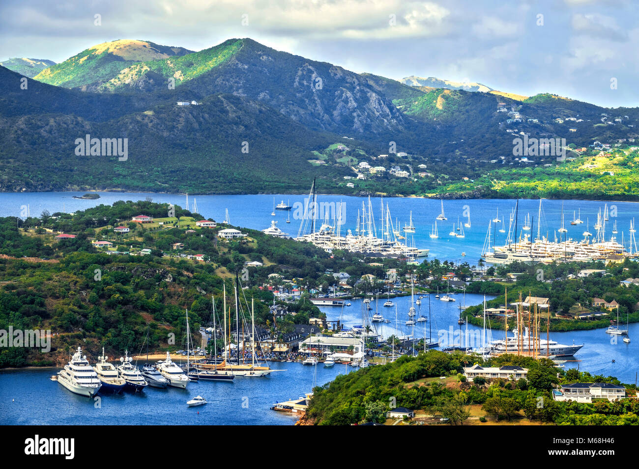 View Of English Harbour From Shirley Heights Antigua West Indies Stock Photo