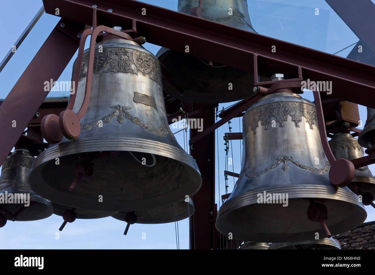 Set of decorated bronze bells Stock Photo Alamy
