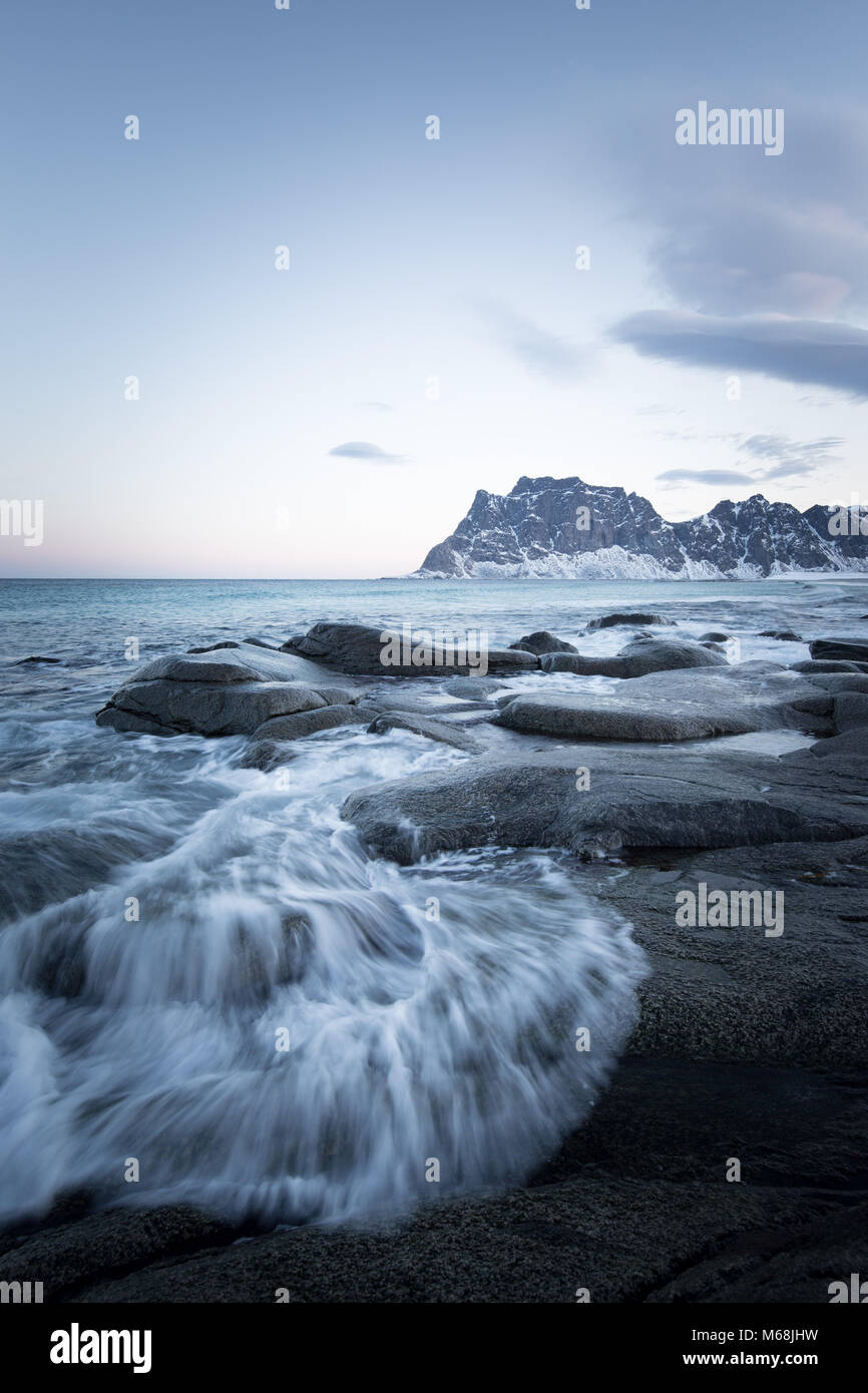 Skagsanden beach, Lofoten islands. Norway Stock Photo