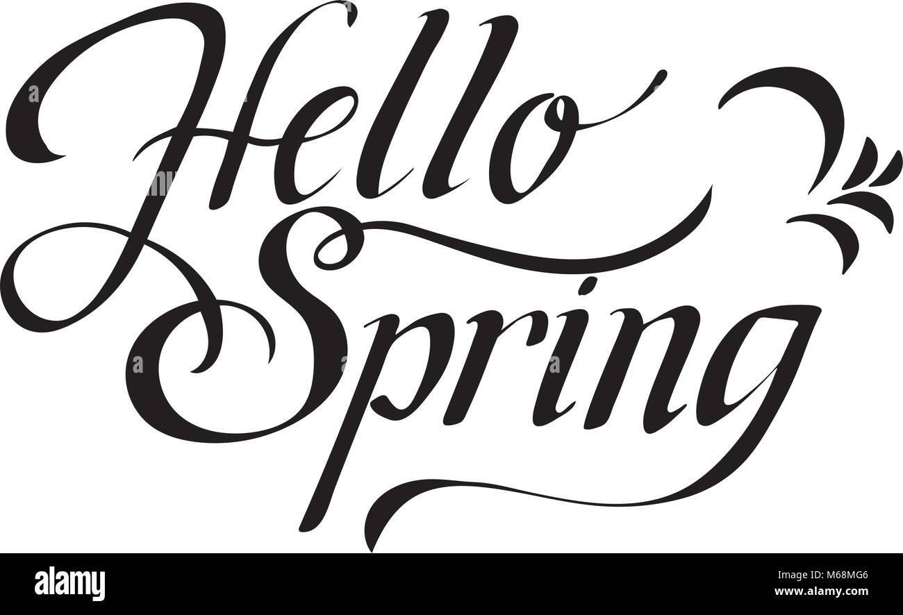 Hello Spring Hand Writing hello spring - hand lettering inscription to winter holiday design ...
