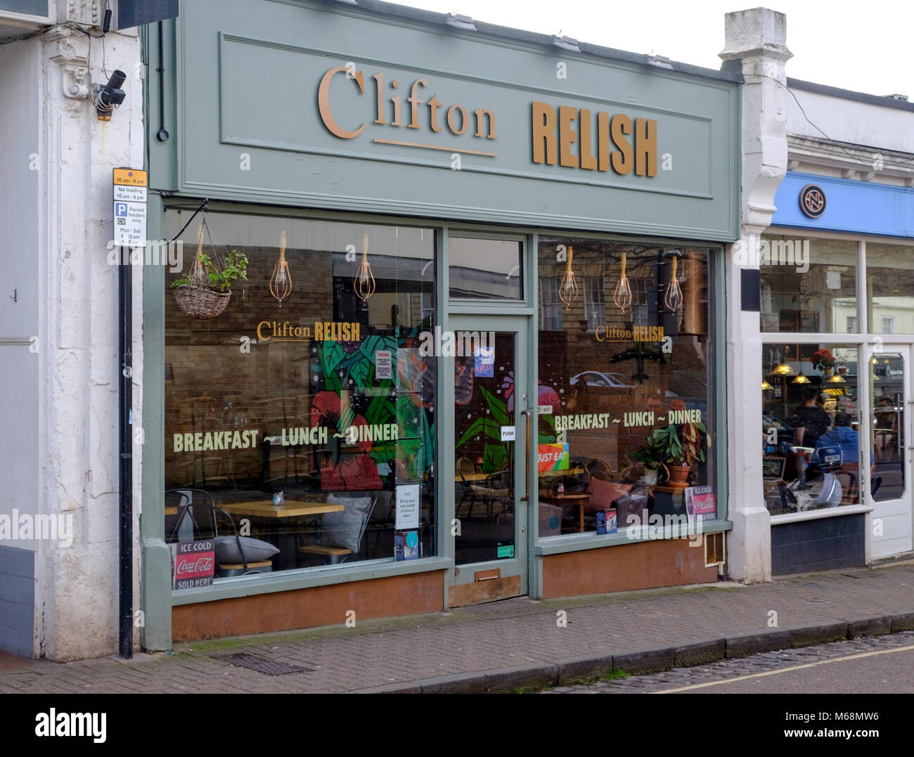 Around Clifton Village in Bristol england UK Relish Cafe Stock Photo