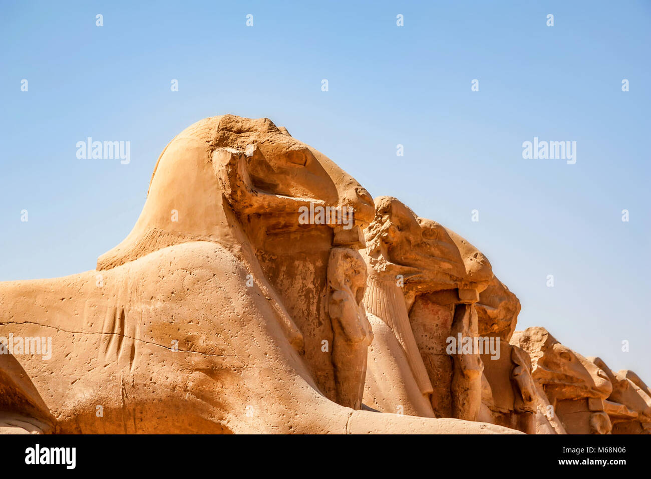 Famous sphinxes alley at Karnak Stock Photo