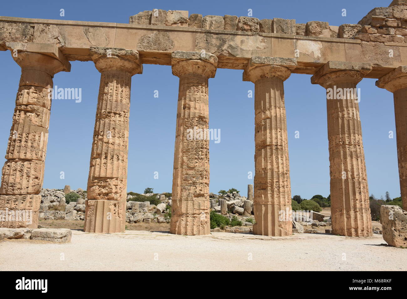 Ancient temples of Selinunte in Agrigento in Sicily in Italy Stock Photo