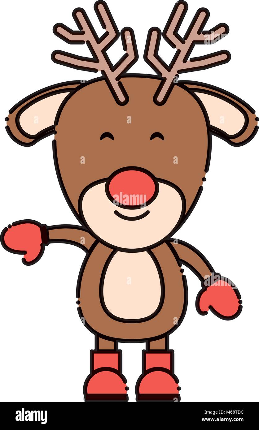 rudolph deer icon over white background, colorful design vector ...