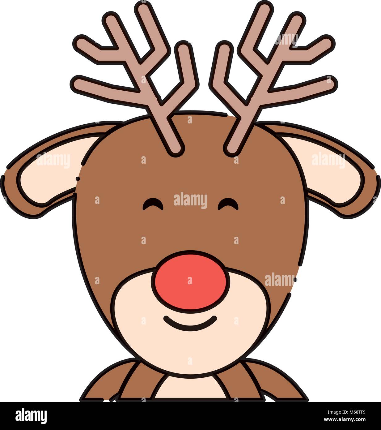Rudolph deer icon over white background, colorful design. vector ...