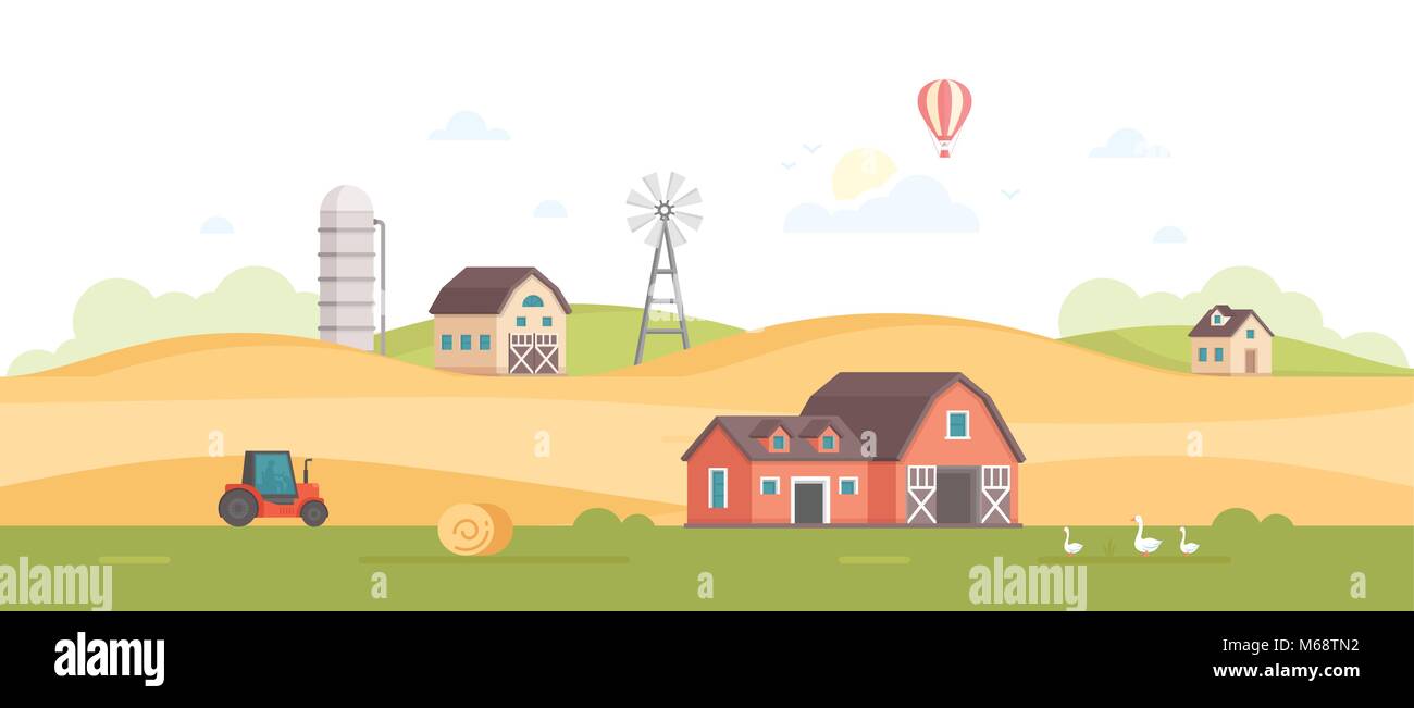 Countryside - modern flat design style vector illustration Stock Vector