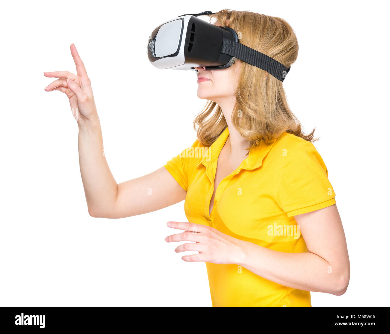 Woman with VR glasses Stock Photo