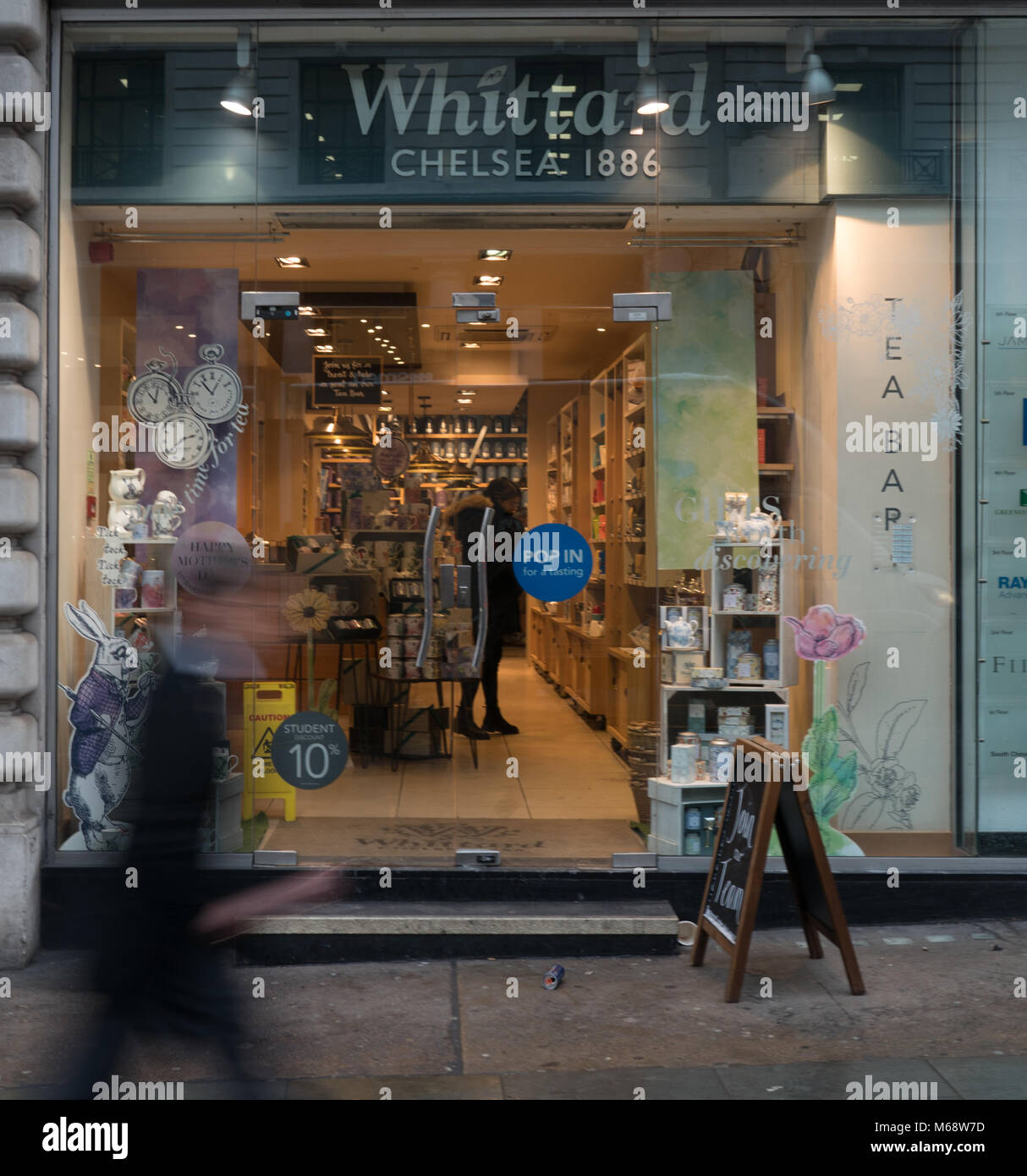 Following the news of two high street retailers going out of business, there are fears for others. A view of the Whittard retailer in Regents Street i Stock Photo