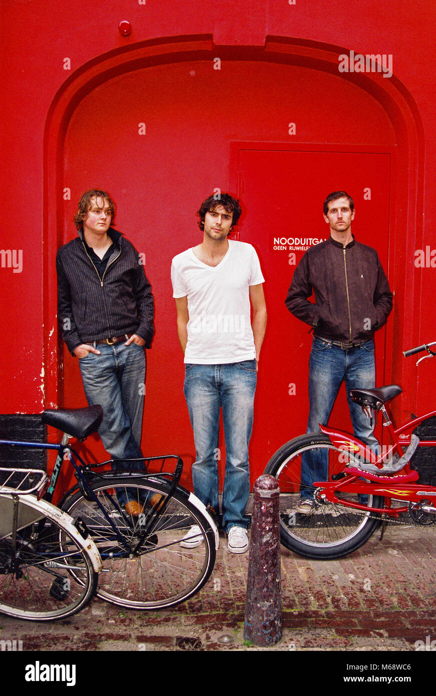 English band Keane photographed in Leidsekade, Amsterdam 7th July 2004