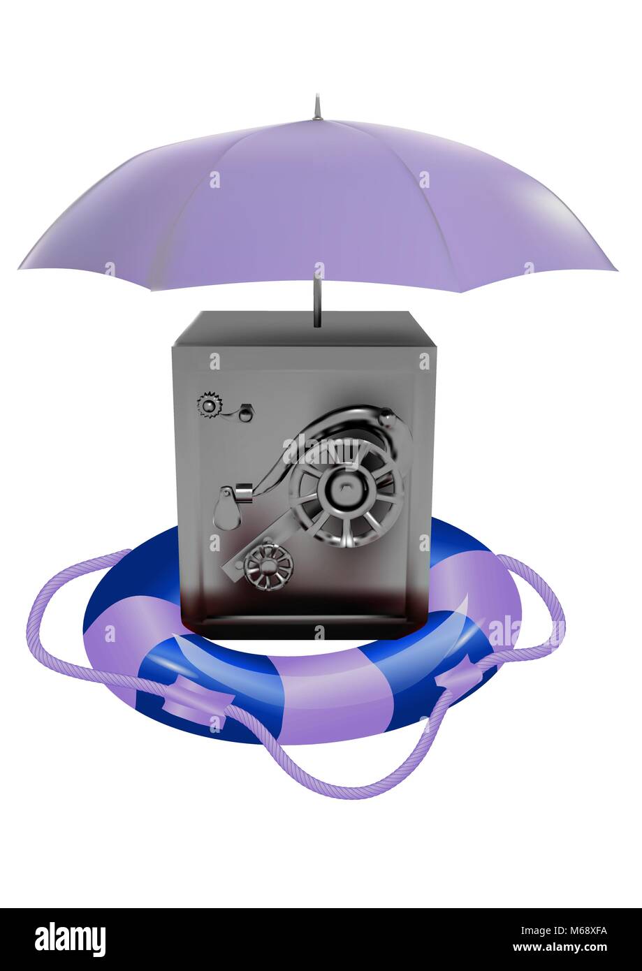 safe and umbrella isoalted on a white background Stock Vector Image ...