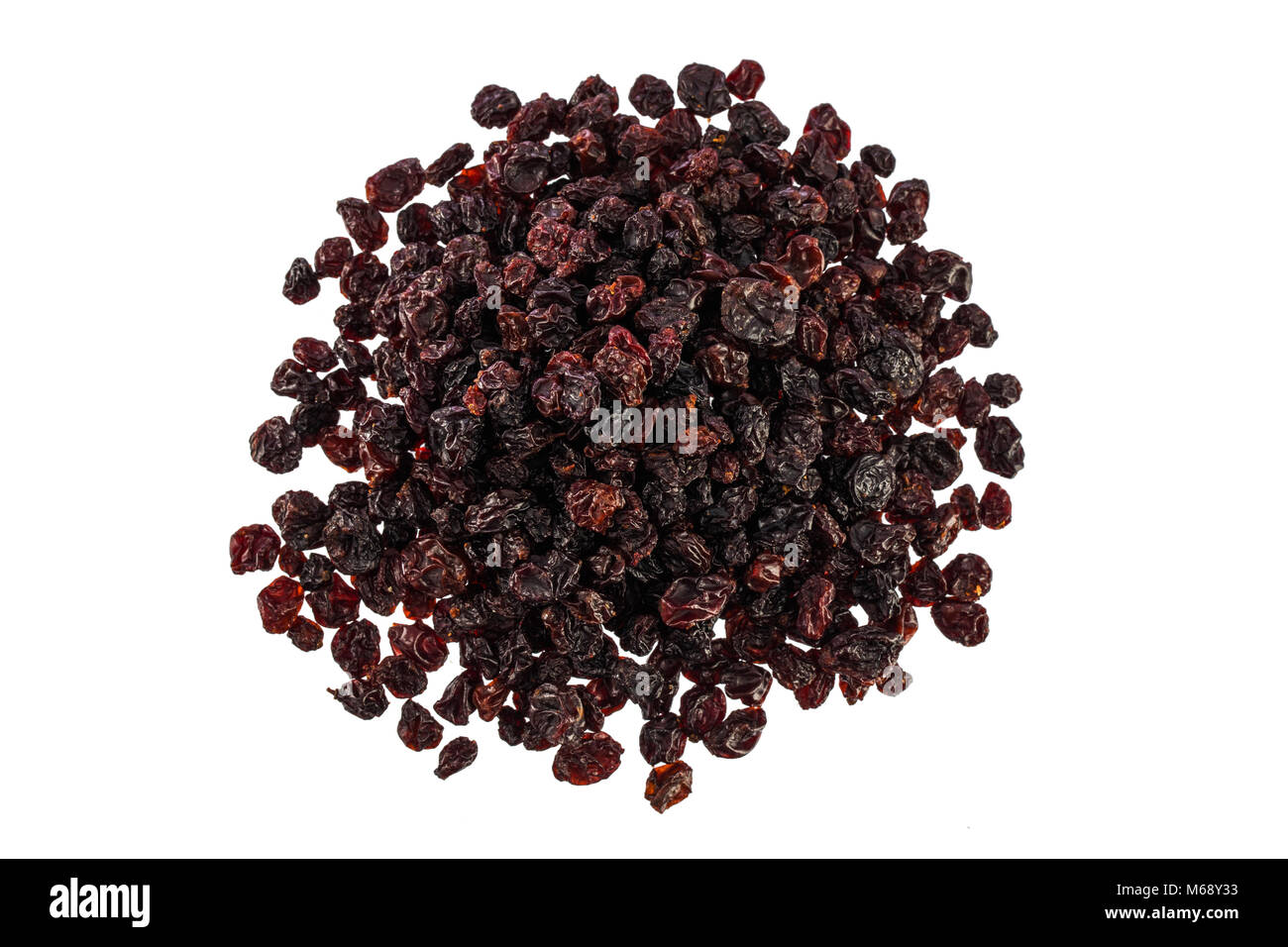 Dried black cherries isolated on white background Stock Photo Alamy