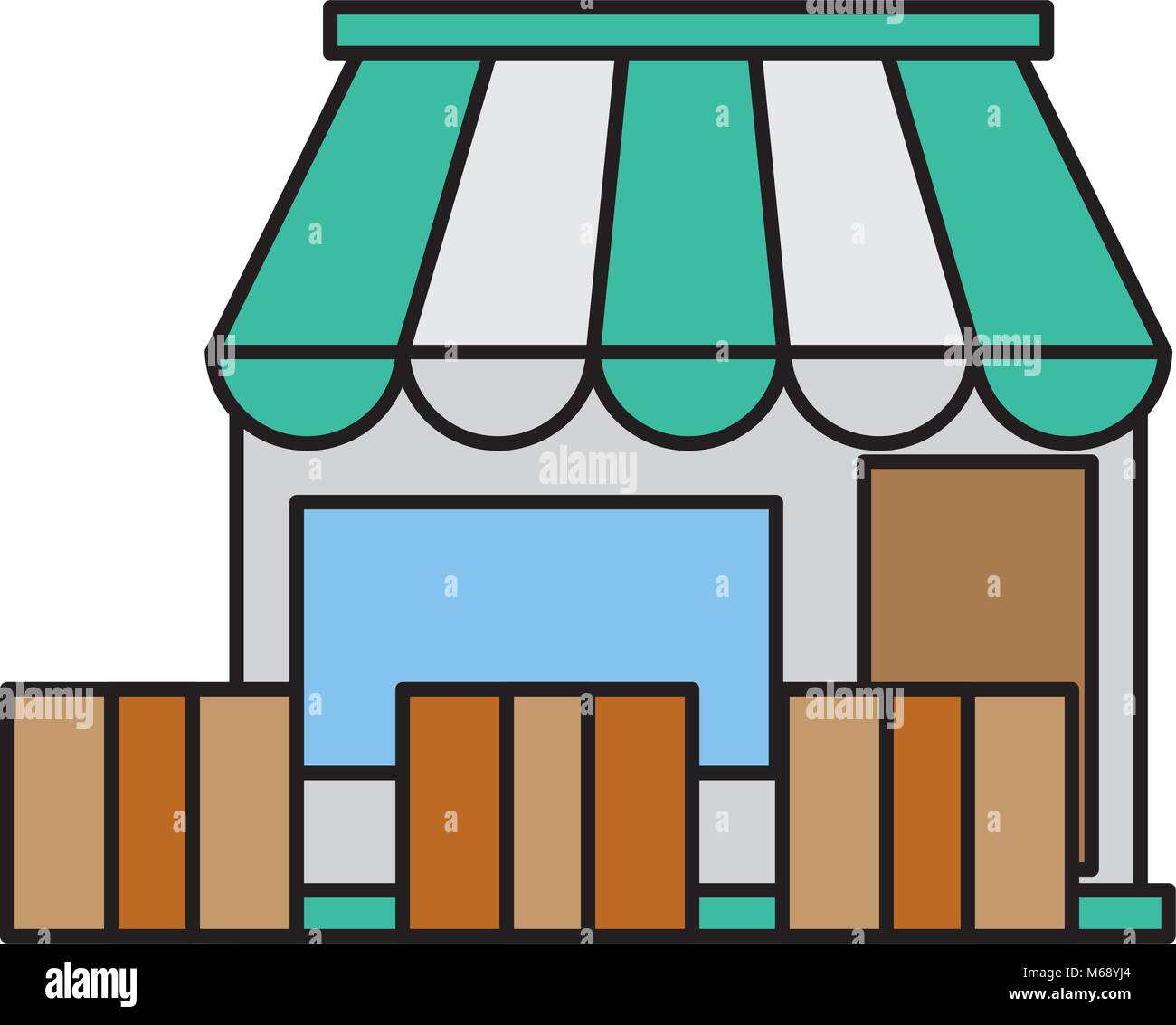 line color delivery store transport to package service Stock Vector ...