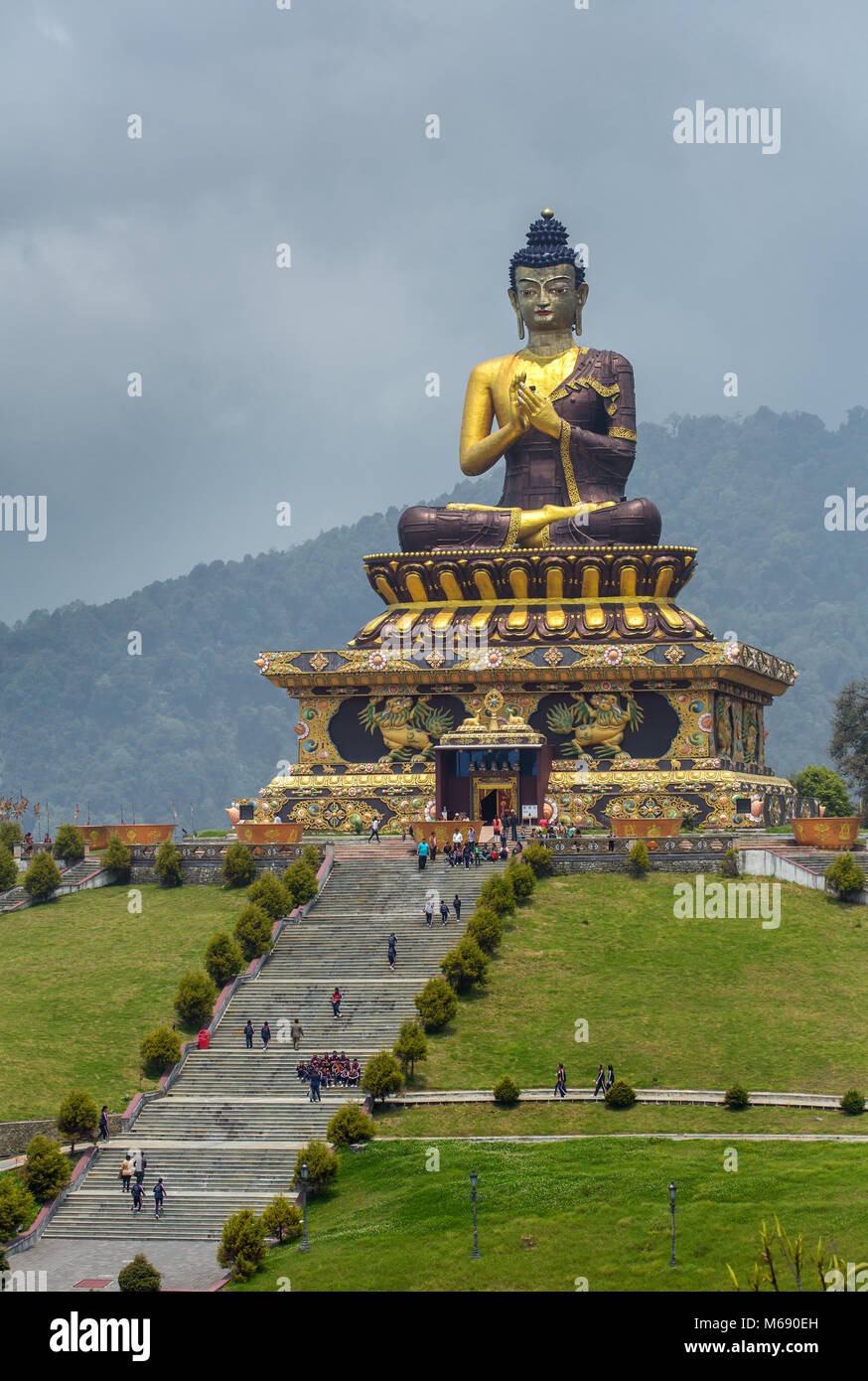 Gautama Buddha statue in the Buddha Park of Ravangla in South Sikkim, India Stock Photo