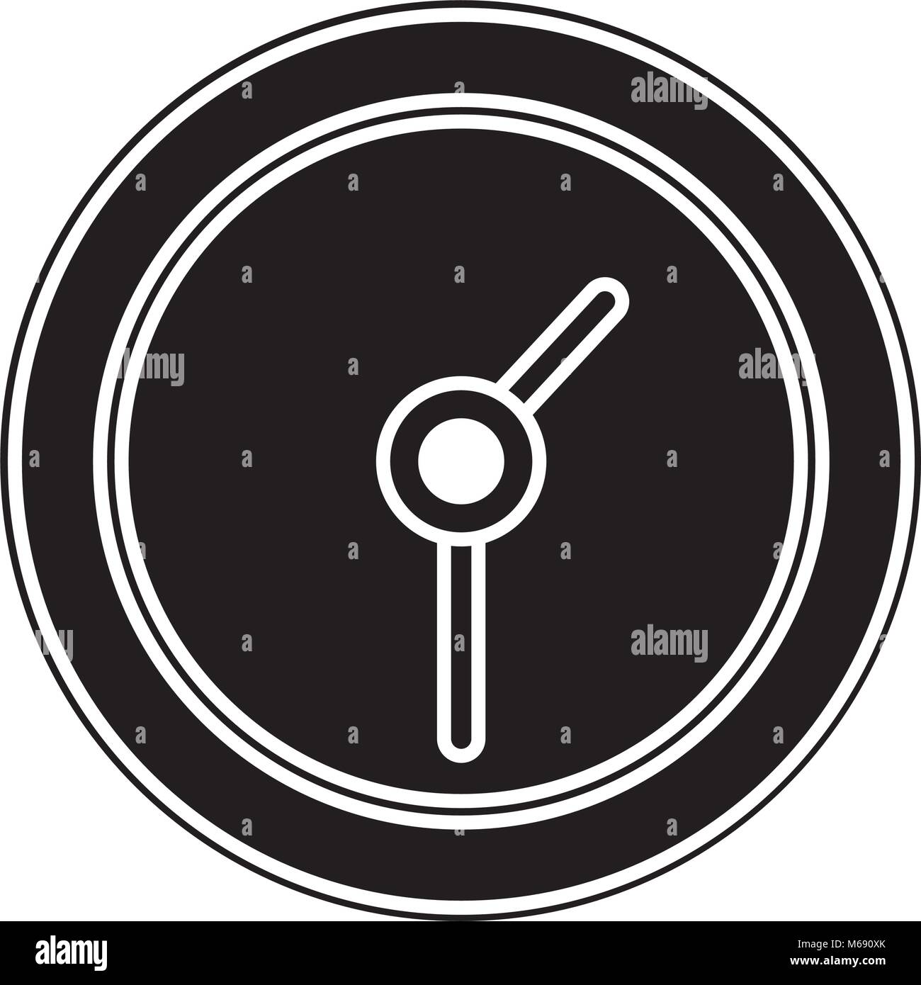 Silhouette circle wall clock time object stock vector image art alamy