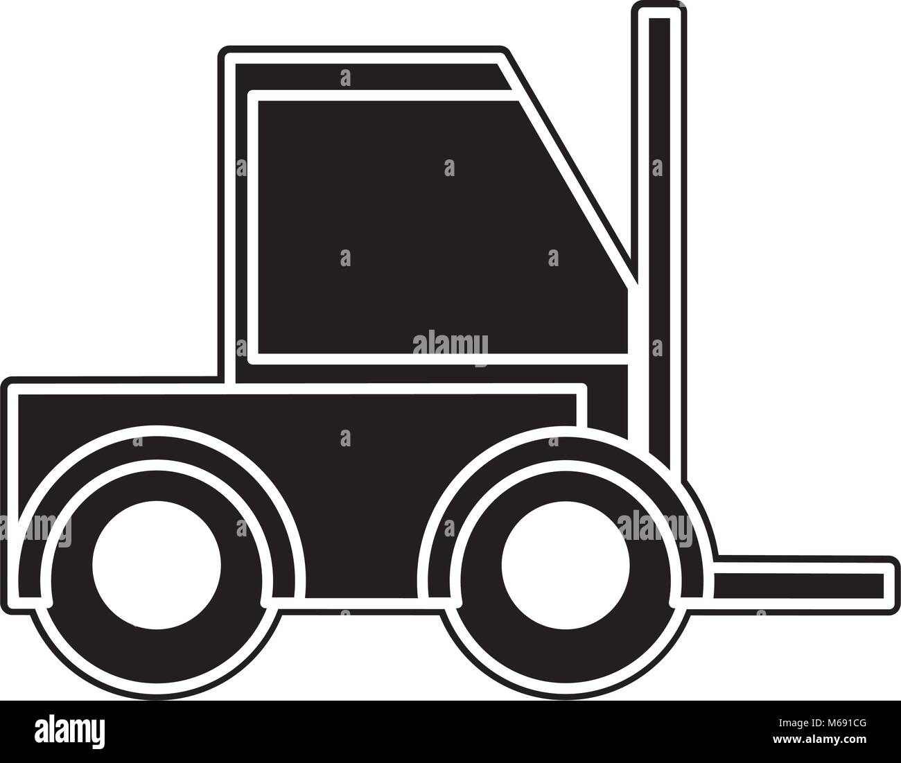 Fork lift truck silhouette Stock Vector Images - Alamy
