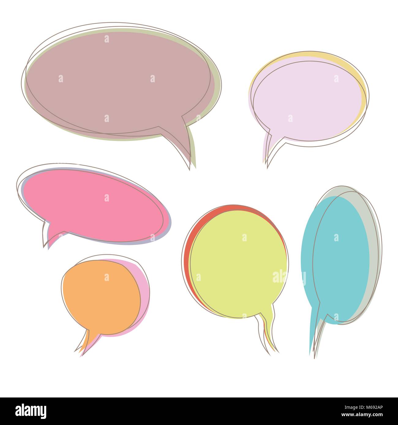 Blank empty different colors speech bubbles set vector Stock Vector ...