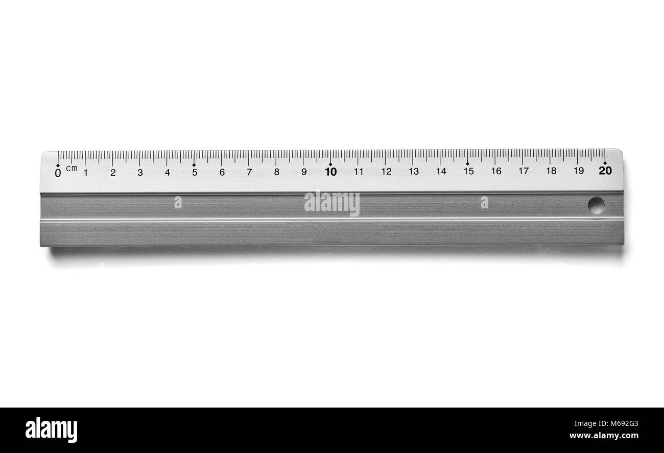 close up of a ruler on white background Stock Photo