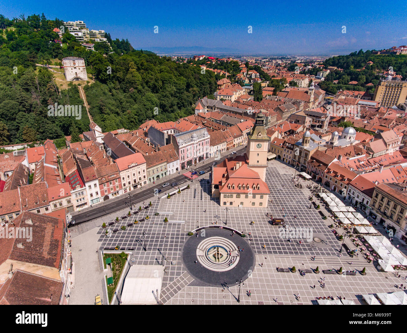 Piata Sfatului Brasov Romania aerial view Stock Photo Alamy