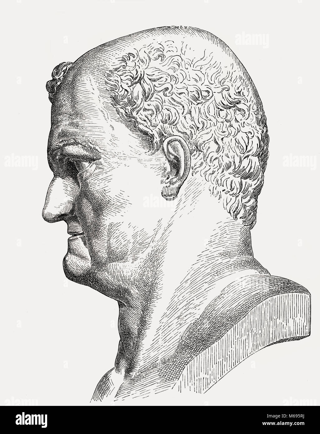 Vespasian or Titus Flavius Caesar Vespasianus Augustus, 9 - 79, Roman Emperor from AD 69 to AD 79 Stock Photo